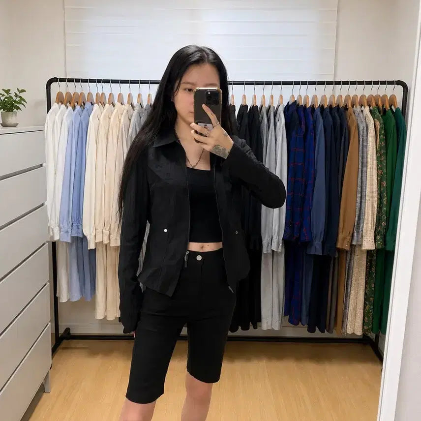 [BUNJANG] Matin Kim Jersey Mix Knit Zip-Up Black / 새상품) 마뗑킴 저지 믹스 니트 집업 블랙 F