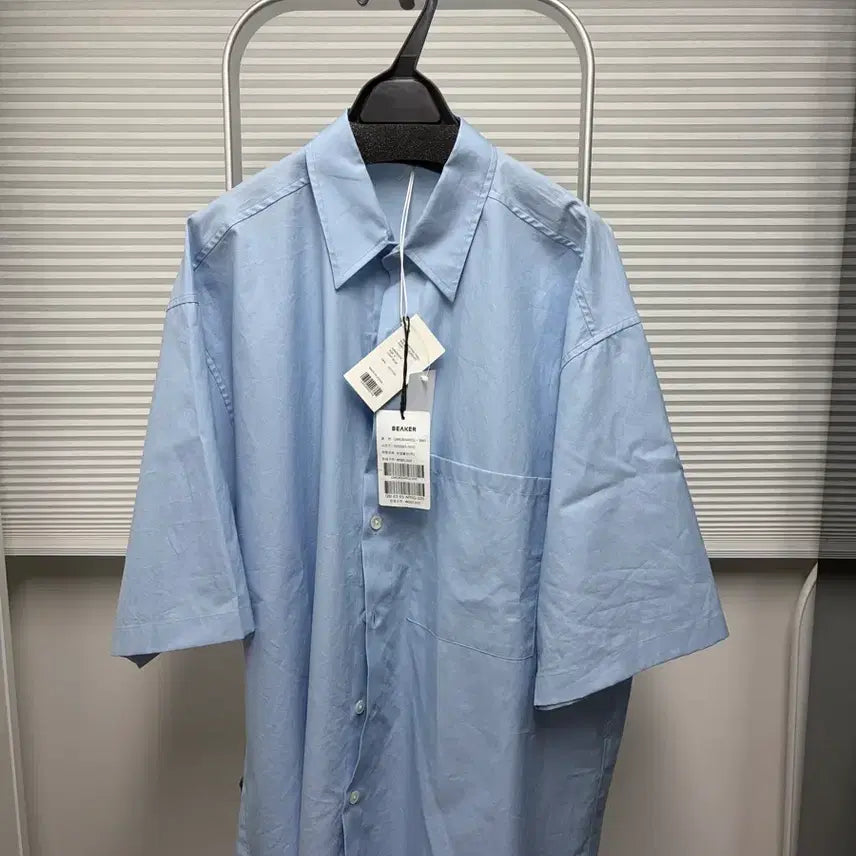 [BUNJANG] AURALEE Washed Finx Twill Big Half Sleeved Shirt Blue Size 5 / 오라리(AURALEE) WASHED FINX TWILL BIG HALF SLEEVED SHIRT