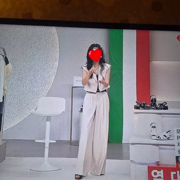 [BUNJANG] Best Wide Pants Set / 베스트+ 와이드바지세트 새제품(쇼호스트협찬)