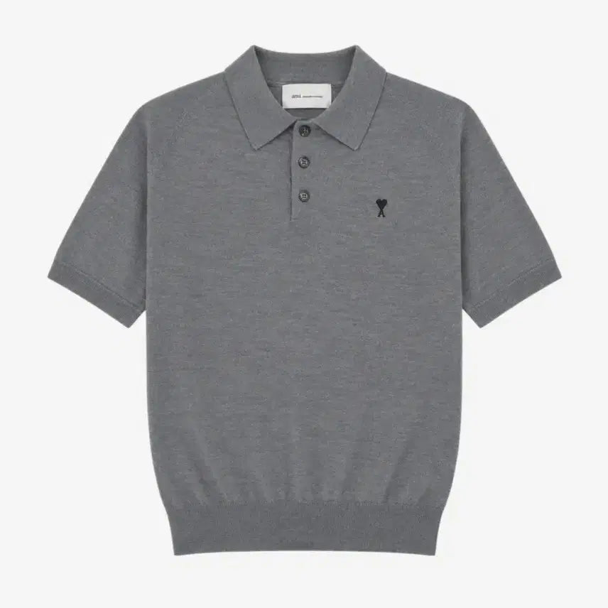 [BUNJANG] AMI Wool Standard Fit Short Sleeve Polo Shirt / (새상품) 아미 울 스탠다드핏 반팔 카라