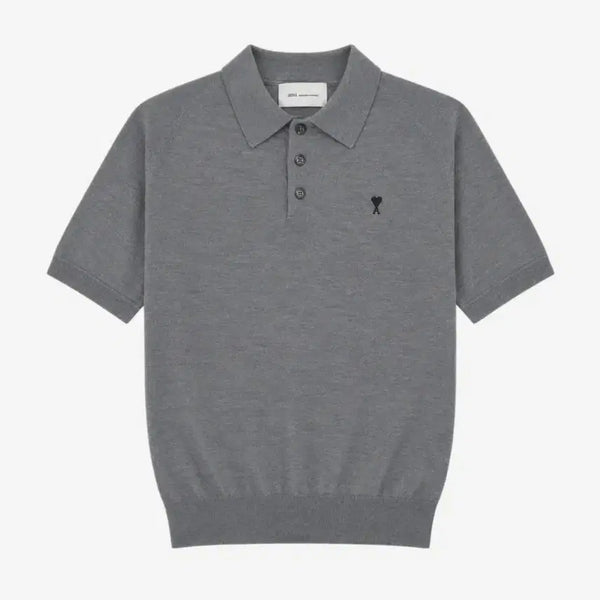 [BUNJANG] AMI Wool Standard Fit Short Sleeve Polo Shirt / (새상품) 아미 울 스탠다드핏 반팔 카라
