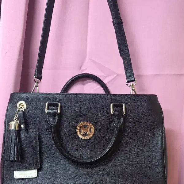 [BUNJANG] Meticci Saffiano Leather Tote Bag Black / 메트로시티 토트백 블랙