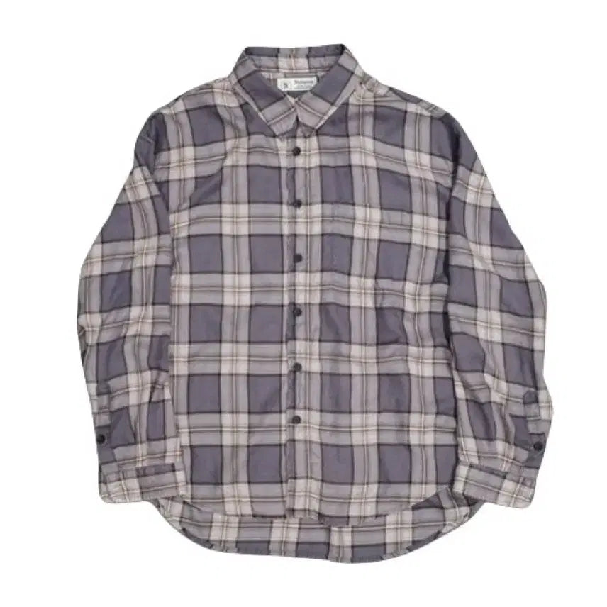 [BUNJANG] Naughty Savage Old Check Shirt Purple Size 2 / 너티새비지 올드체크셔츠 퍼플 2사이즈
