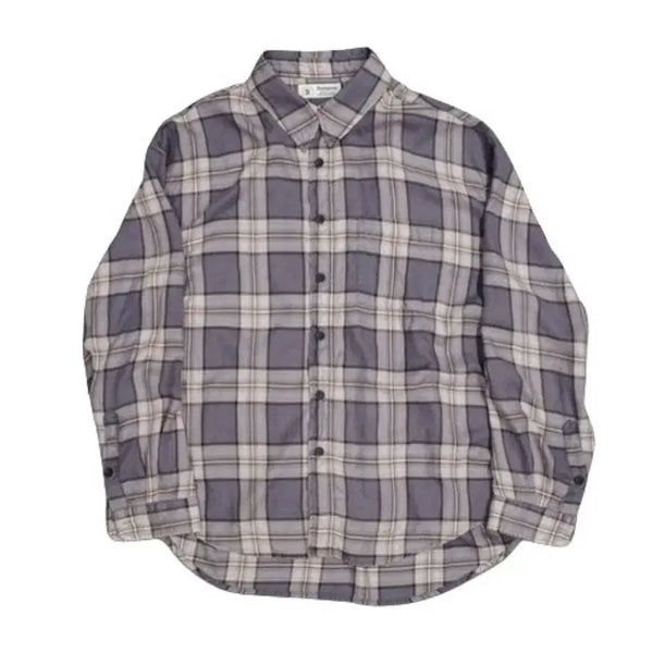 [BUNJANG] Naughty Savage Old Check Shirt Purple Size 2 / 너티새비지 올드체크셔츠 퍼플 2사이즈