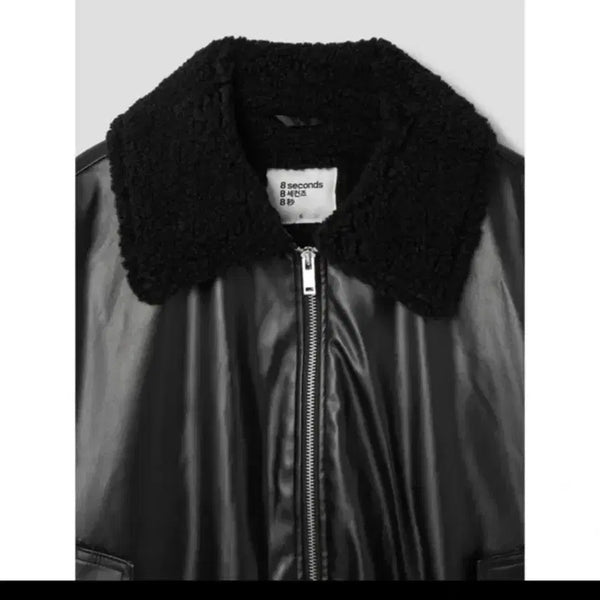 [BUNJANG] 8Seconds Leather Blouson Mustang Jacket / 에잇세컨즈 레더 블루종/ 레더 무스탕