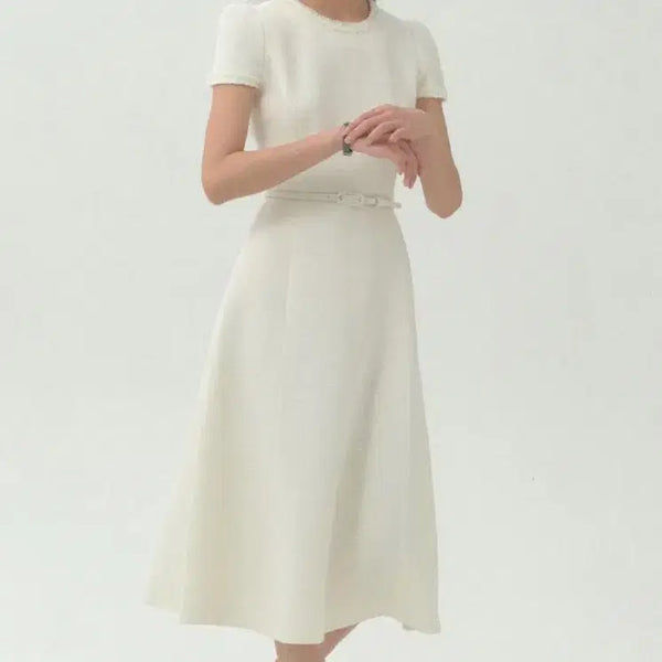 [BUNJANG] Flooum Tweed Dress Cream / 플로움 트위드 원피스 크림 S(55)사이즈 판매합니다.[2회착용]