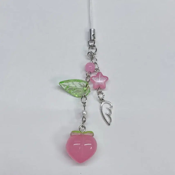 [BUNJANG] Peach Pink Beaded Keychain / 복숭아 핑크 비즈키링 판매