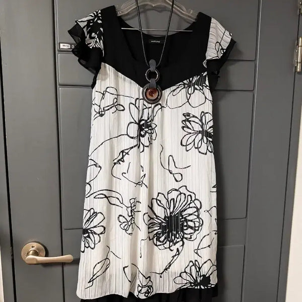 [BUNJANG] MARYJANE Flower Pattern Chiffon Dress / (새제품)MARYJANE 플라워 패턴 쉬폰 원피스