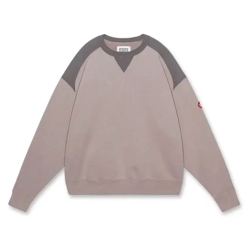 [BUNJANG] Cav Empt Half Panel Shoulder Crewneck Beige / Cav Empt Half Panel Shoulder Crewneck Beige