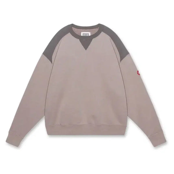 [BUNJANG] Cav Empt Half Panel Shoulder Crewneck Beige / Cav Empt Half Panel Shoulder Crewneck Beige
