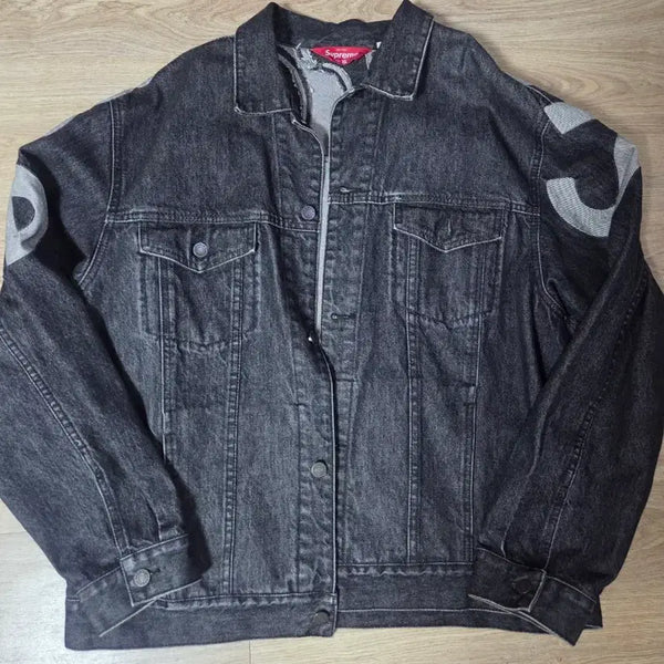 [BUNJANG] Supreme Black Denim Trucker Jacket XL / 슈프림 흑청자켓 트러커 XL