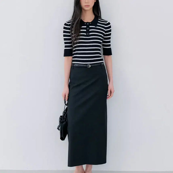 [BUNJANG] Notia Standard Fit Long Skirt Summer Black Small / 노티아 롱스커트