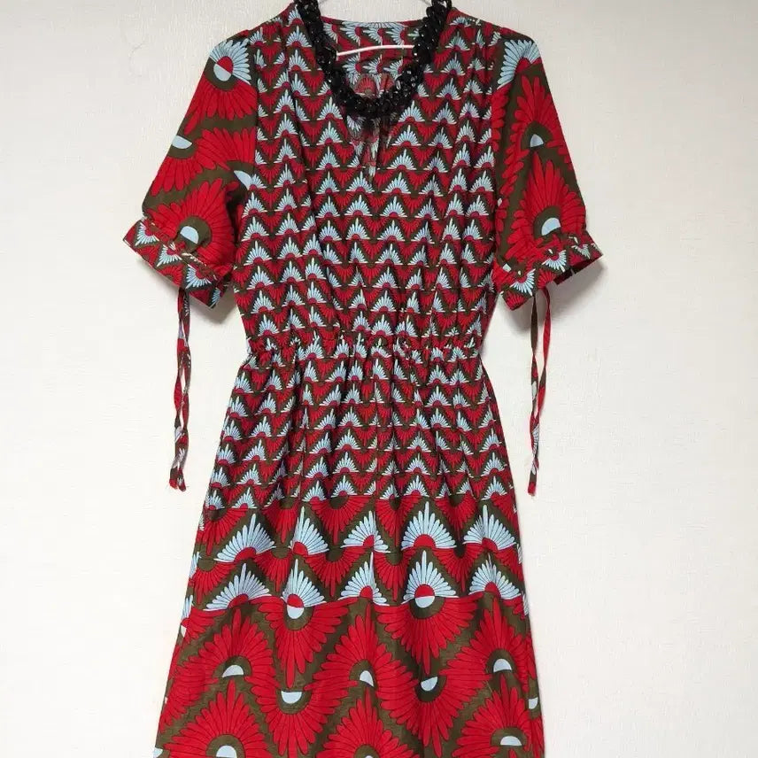 [BUNJANG] ANDEW Patterned Midi Dress / (택달린새제품)앤듀 패턴 미디 원피스