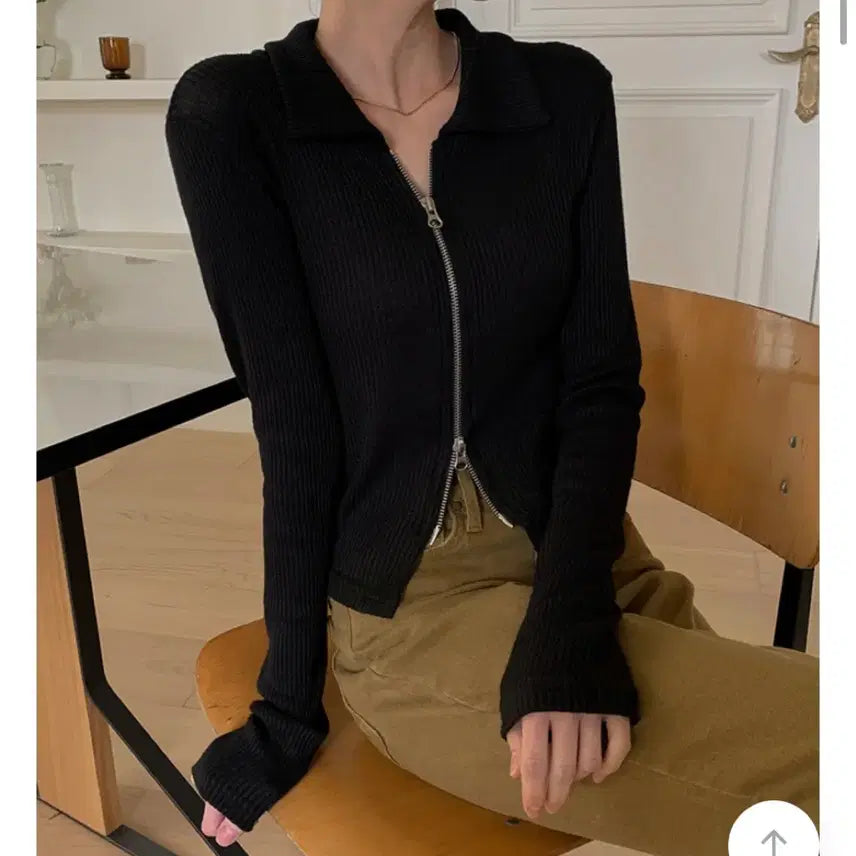 [BUNJANG] Black Up Ancora Zip-Up Cardigan / 블랙업 앤코라 카라 집업 가디건