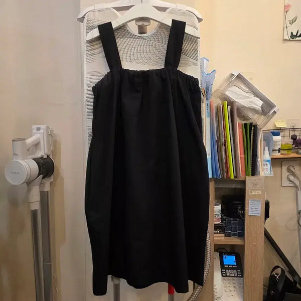 [BUNJANG] Black Spaghetti Strap Mini Dress / 블랙 원피스 끈나시 미니원피스