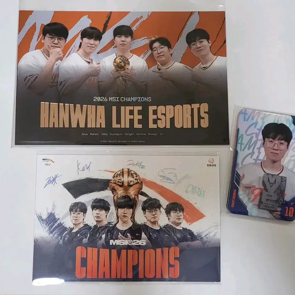 [BUNJANG] HLE Hanwha Life Esports MSI Championship Photocard & Postcard Bundle Set / HLE 한화생명 7월 포카 MSI 우승 엽서 일괄