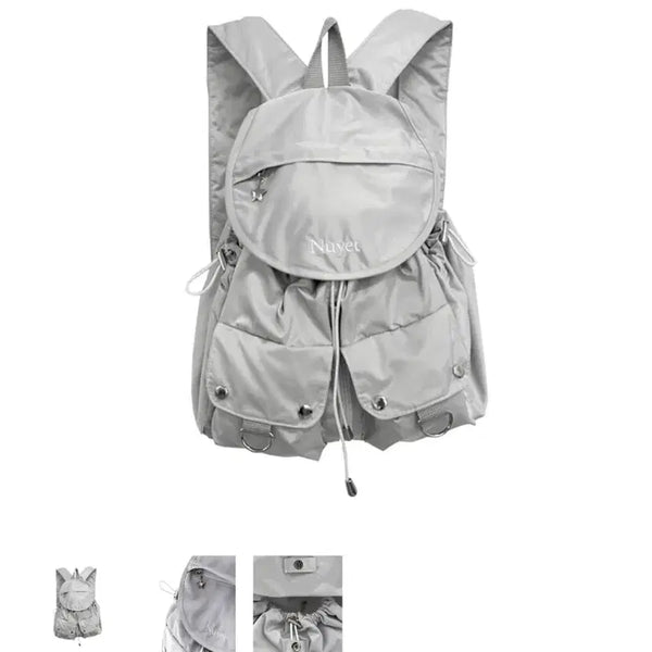 [BUNJANG] Nuyet Grey Round Pocket Backpack / Nuyet Grey round pocket backpack