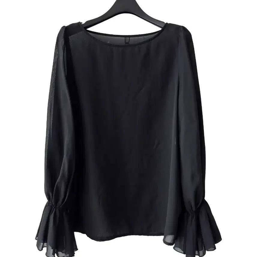 [BUNJANG] Black Chiffon Blouse Pullover / F/블랙 시폰 블라우스 풀오버