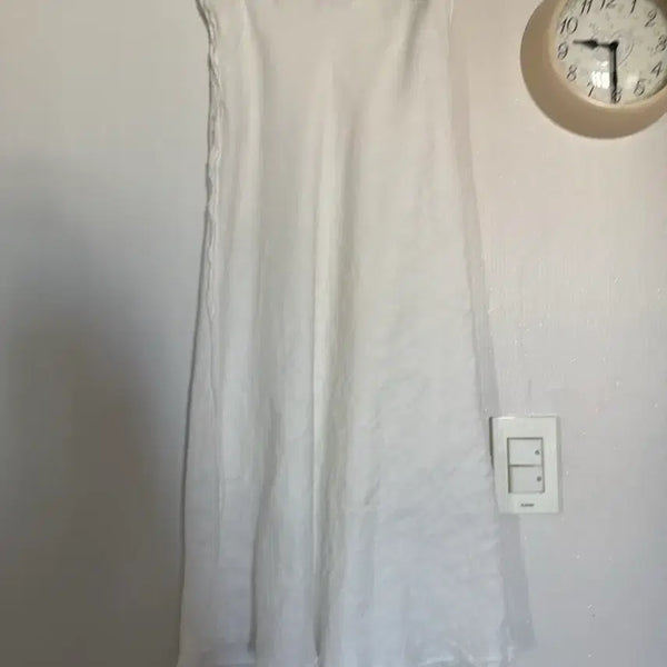 [BUNJANG] Designer White Linen Long Dress (Size 55) / 개인디자이너의 화이트 린넨 롱 원피스55..