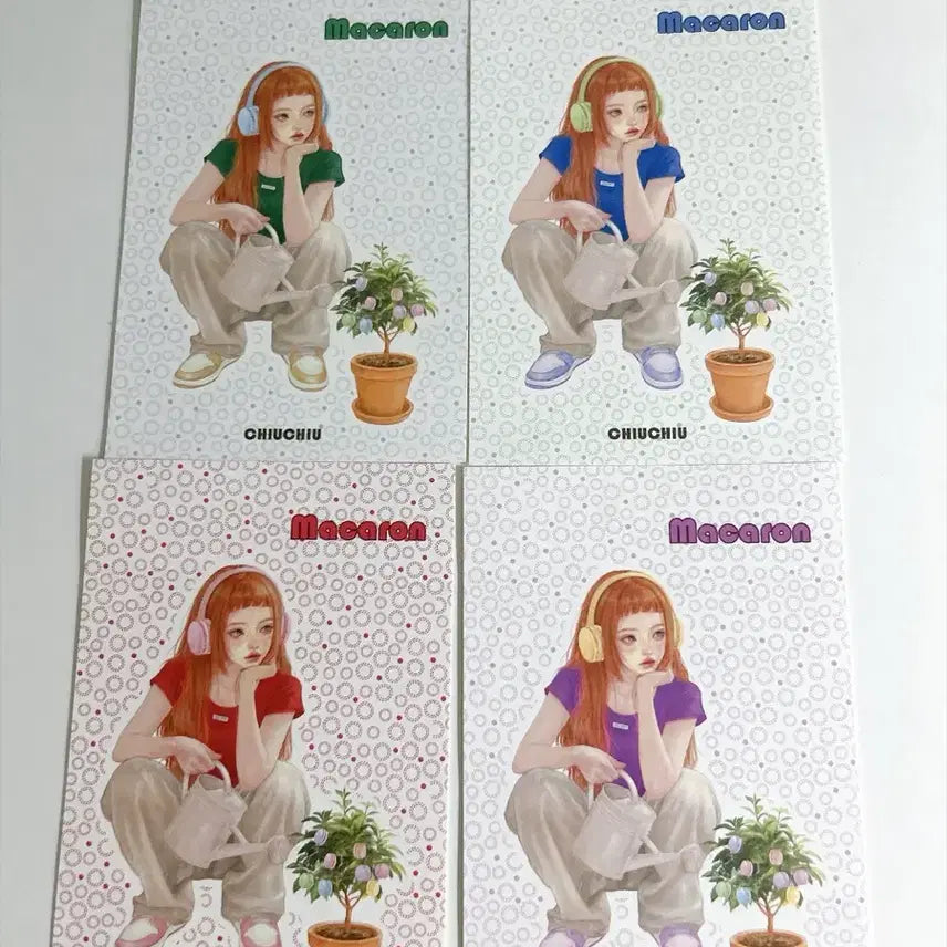 [BUNJANG] Healing Macaron Stickers (4 pcs) / 치유인스 마카롱 4매