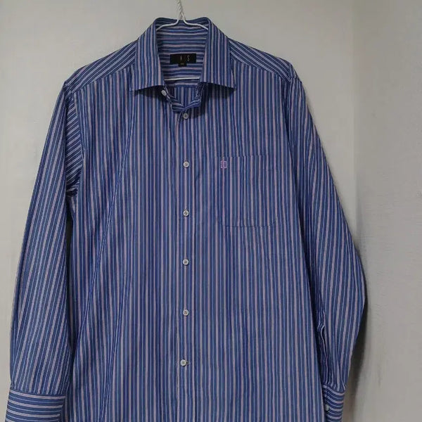 [BUNJANG] Daks Men's Blue Stripe Shirt 100 / 닥스 스트라이프 셔츠 남성 셔츠 100