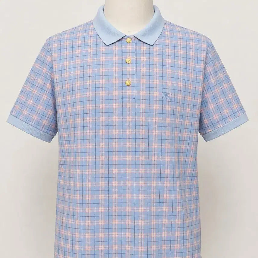 [BUNJANG] Burberry Check PK Short Sleeve T-Shirt / [M] 버버리 체크 PK 반팔 티셔츠