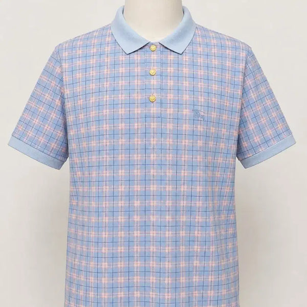 [BUNJANG] Burberry Check PK Short Sleeve T-Shirt / [M] 버버리 체크 PK 반팔 티셔츠