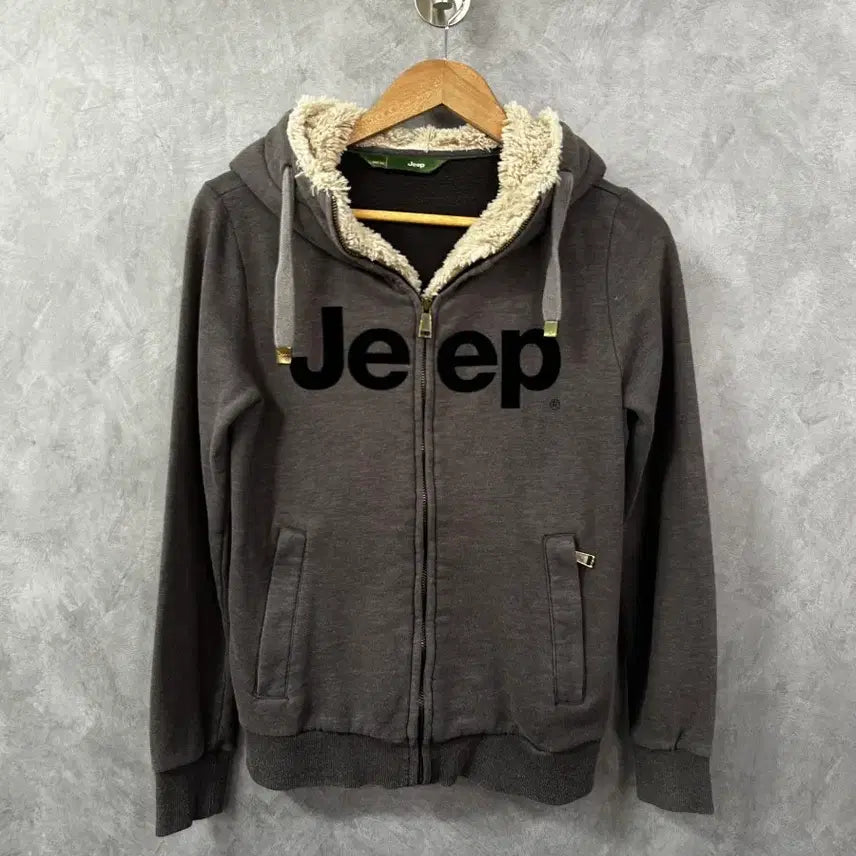 [BUNJANG] Jeep Grey Hooded Zip-Up Hoodie - Size S / Jeep 후드 집업 그레이 S