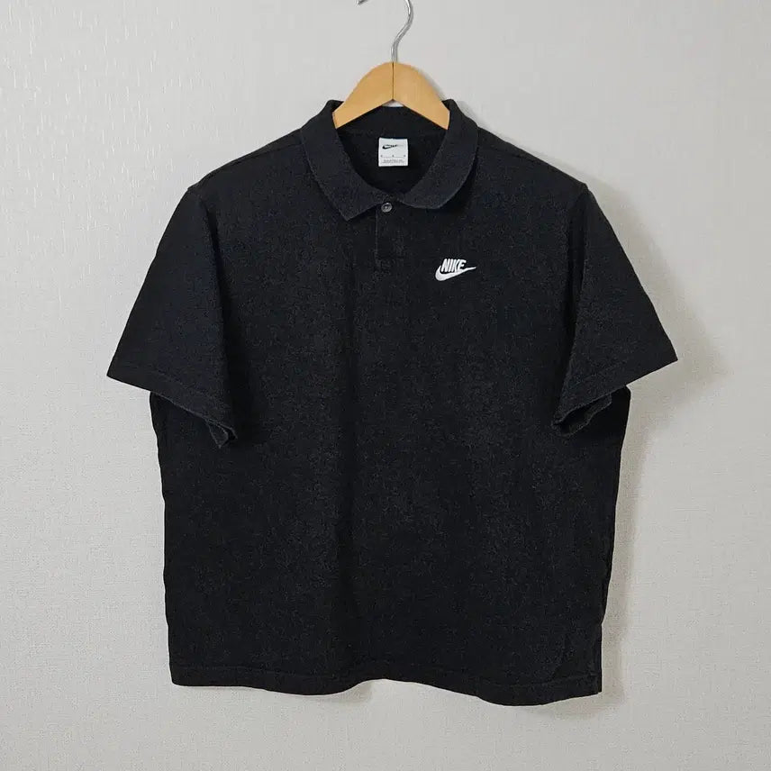 [BUNJANG] Nike Club Oversized Short Sleeve Polo Shirt / 나이키 클럽 라펠 카라티 반팔 폴로 피케티 NSW 원버튼 오버사이즈 M 95