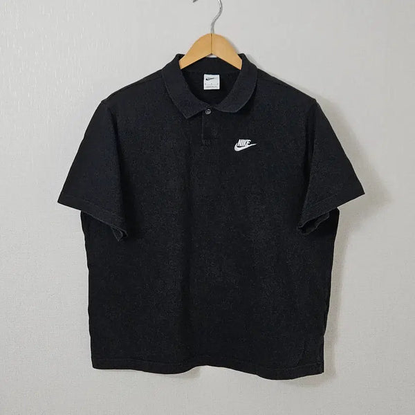 [BUNJANG] Nike Club Oversized Short Sleeve Polo Shirt / 나이키 클럽 라펠 카라티 반팔 폴로 피케티 NSW 원버튼 오버사이즈 M 95