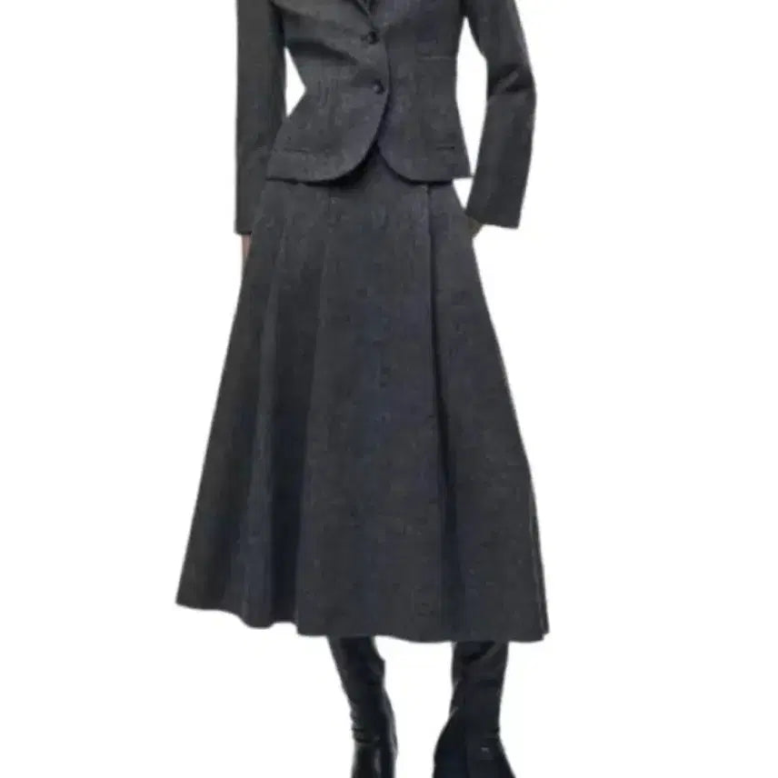 [BUNJANG] Zara Wool Blend Minimal Blazer Skirt Set / Zara 울 블렌드 미니멀 블레이저 스커트 최화정 셋업