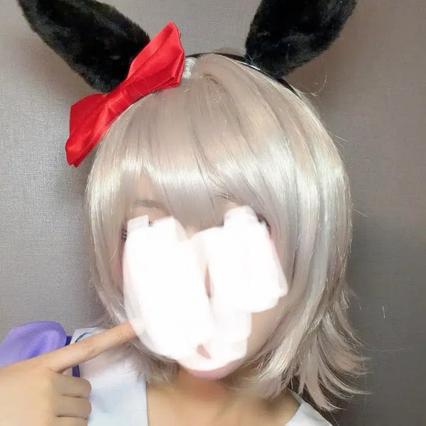 [BUNJANG] Umamusume Karen Chan Wig, Ears, Tail, and Bow Cosplay Set / 우마무스메 카렌짱 가발귀꼬리 코스프레
