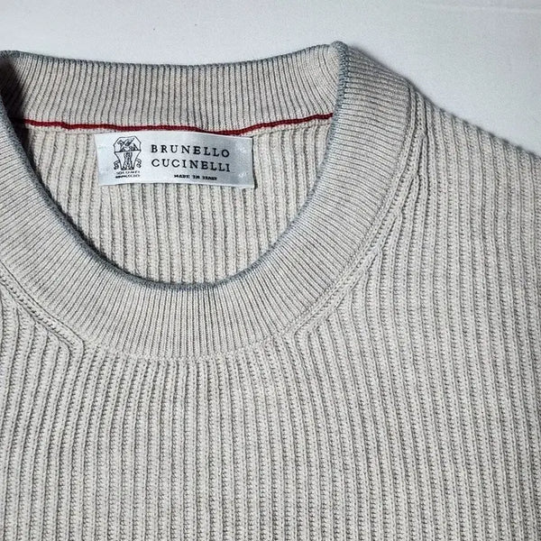[BUNJANG] Brunello Cucinelli Ribbed Cotton Sweater / 브루넬로 쿠치넬리 리브드 코튼 스웨터 50