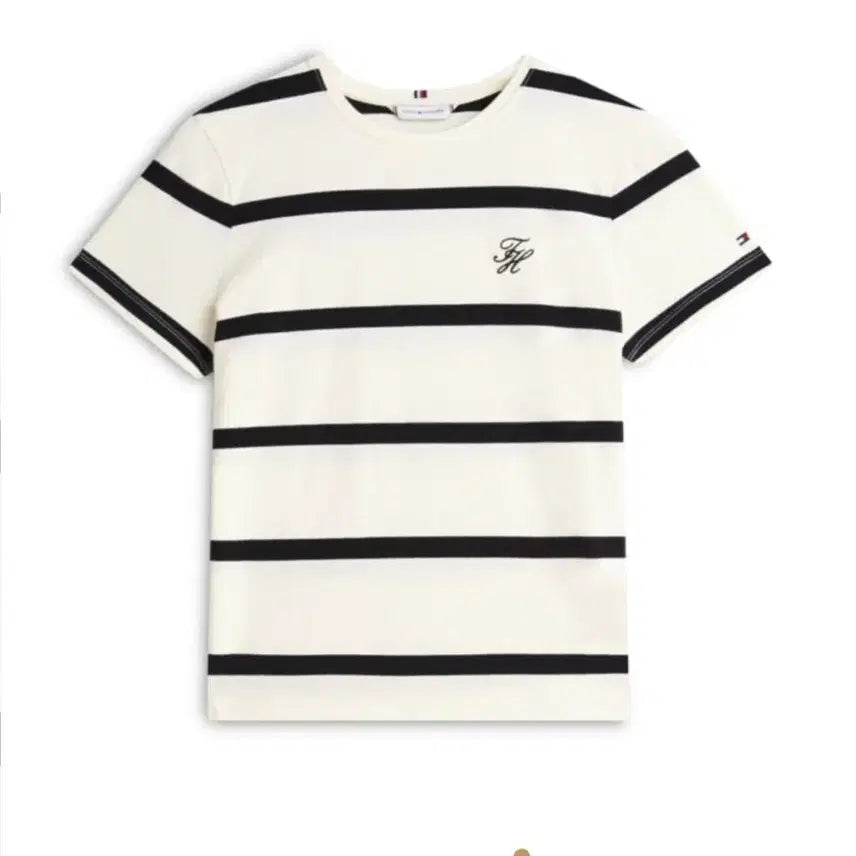 [BUNJANG] Tommy Hilfiger Women's Embroidered Logo T-Shirt / #타미힐피거 우먼.로고 자수 티셔츠.새것.