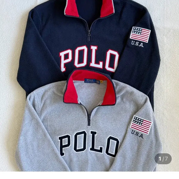[BUNJANG] Polo Fleece Half-Zip Anorak Navy / 폴로 후리스 반집업 네이비 아노락. 큐알 정품