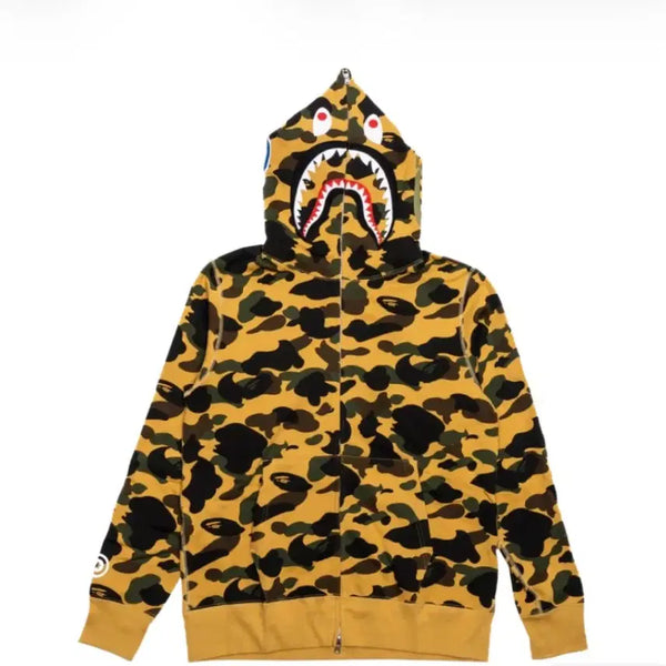 [BUNJANG] Bape First Camo Shark Full Zip Hoodie / 베이프 퍼스트 카모 샤크 풀 집 후디