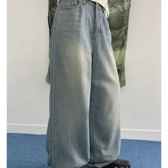 [BUNJANG] Love & Pop Summer Denim Wide Pants (Light Blue, Size M) / 러브앤드팝 후들 썸머 데님 연청 M(1회 착용)