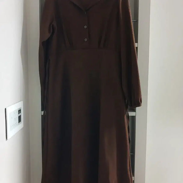 [BUNJANG] ATTRANGS Brown Long Dress / 아뜨랑스 브라운 롱 원피스