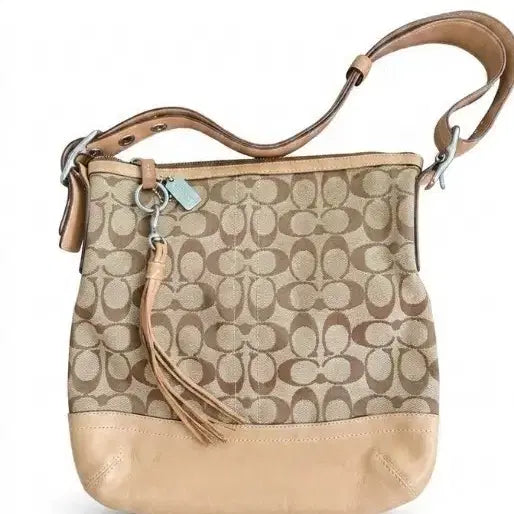 [BUNJANG] Coach Signature Shoulder Bag Beige / 코치 시그니처 숄더백 베이지