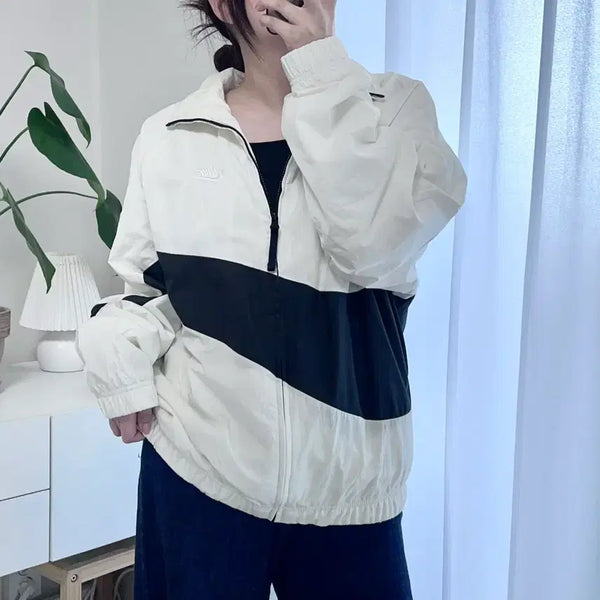 [BUNJANG] Nike Big Swoosh Windbreaker Jacket Ivory XL / 나이키 아이보리 빅스우시 바막 [ XL ]
