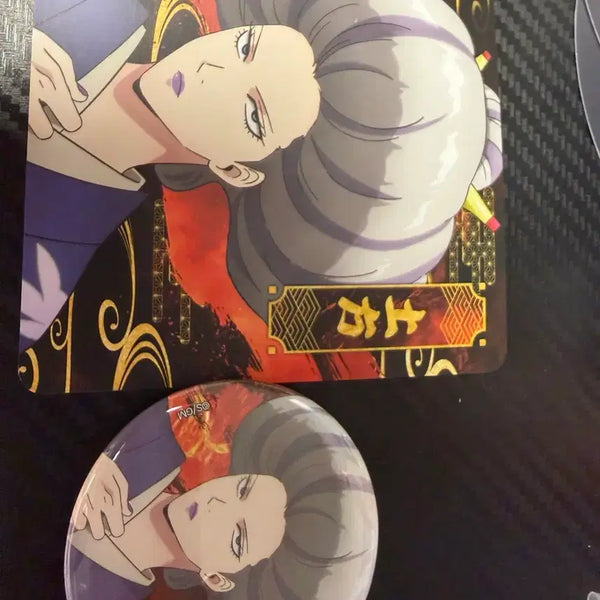[BUNJANG] Gintama Hijikata Yoshiwara Kiraraka Arc Pop-up Exclusive Set / 은혼 팝업 히지카타 캔뱃지, 구매특전 코스터 일괄