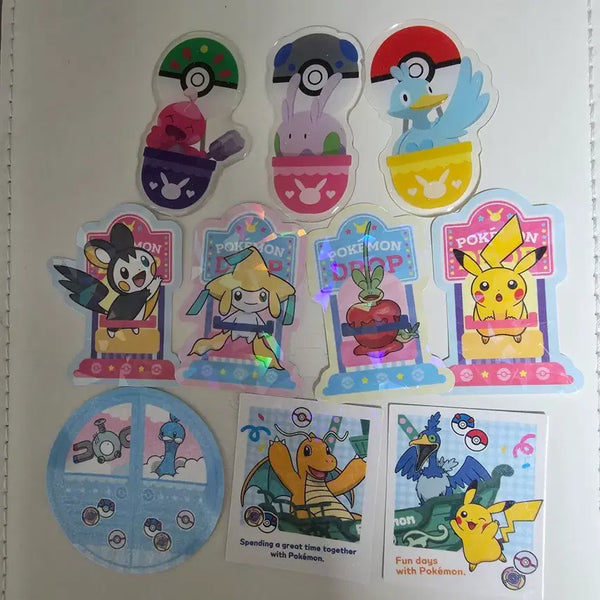 [BUNJANG] Pokemon Lotte World Ferris Wheel Sticker Set - Sky Blue (Pikachu, Emonga, Jirachi, Dragonite) / (미개봉) 롯데월드 포켓몬스터 관람차 스티커 하늘색 에몽가 지라치 피카츄