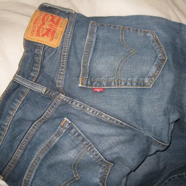 [BUNJANG] Levi's 511 Low Rise Straight Fit Washed Denim Flare Jeans / 리바이스 511  청바지 워싱 로우라이즈 스트레이트 데님 플레어 진