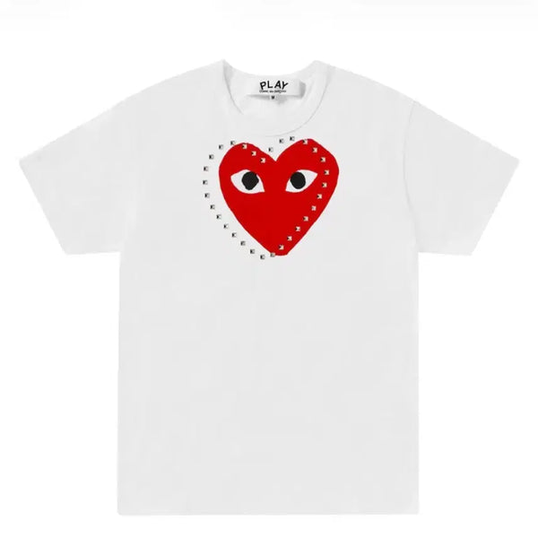 [BUNJANG] Comme des Garçons Play Cubic Rivet Short Sleeve T-Shirt XXS / 꼼데가르송 플레이 하크로고 큐빅 리베트 반팔 티셔츠 xxs