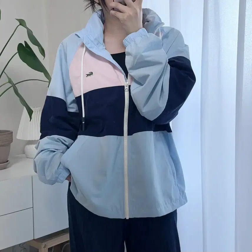 [BUNJANG] Lacoste Cotton Candy Color Block Windbreaker Jacket Size 52 / 라코스테 솜사탕 배색 바막 [ 52 ]
