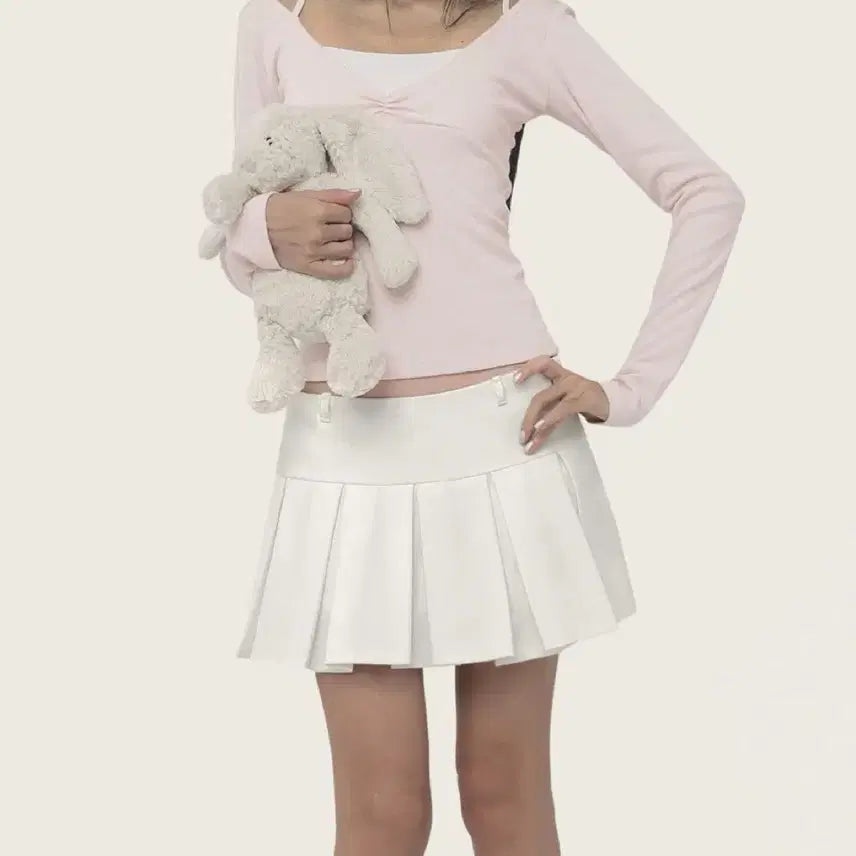 [BUNJANG] Clishare Hugging Ribbon Pleats Skirt S / 클리시어 허깅 리본 플리츠 스커트 s