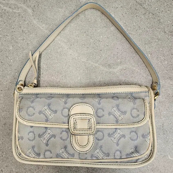[BUNJANG] Celine Triomphe Canvas & Leather Shoulder Bag / CELINE C 마카담 트리옹프 캔버스 및 가죽 숄더백