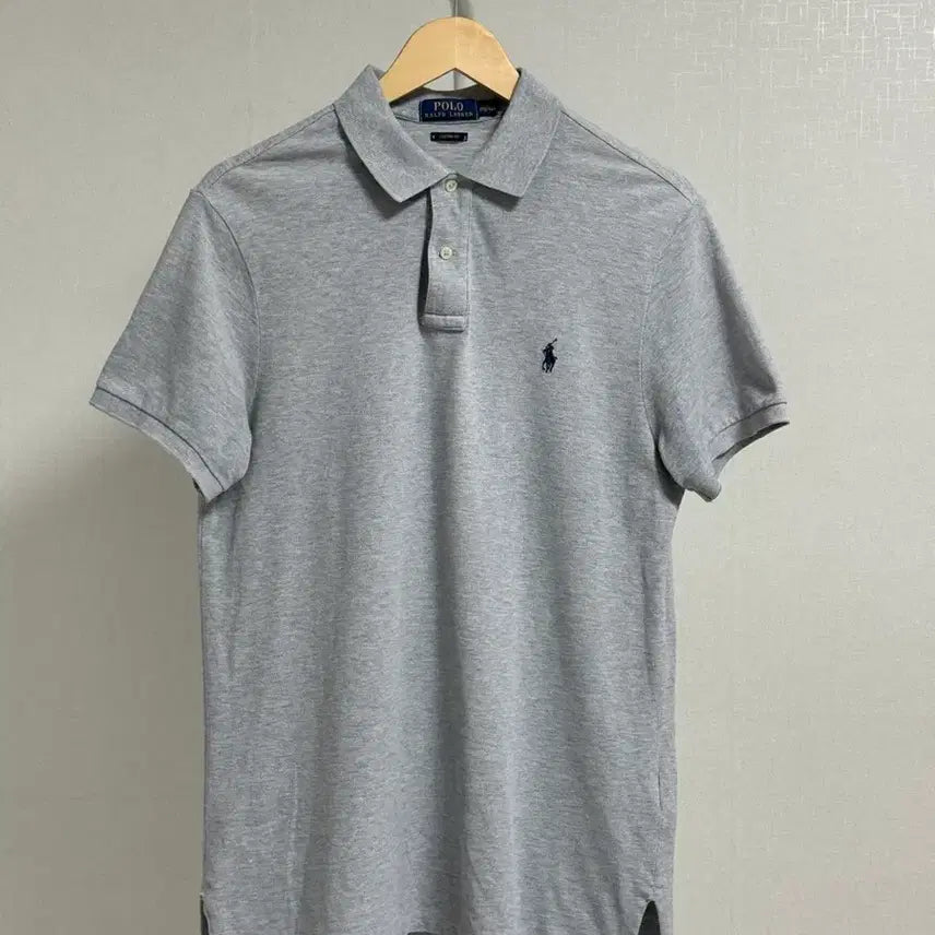 [BUNJANG] Polo Ralph Lauren Custom Fit Short Sleeve Polo Shirt - Heathered Grey / 폴로 랄프로렌 카라티 M