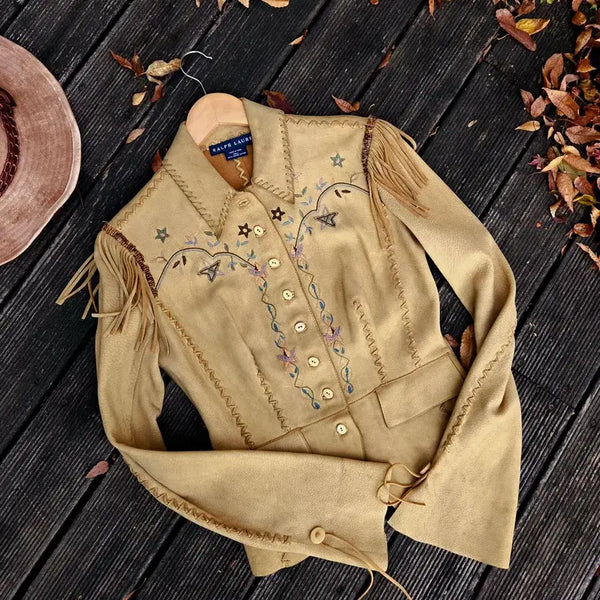 [BUNJANG] Polo Ralph Lauren Rare Western Leather Jacket / 폴로 랄프로렌 극레어 웨스턴 가죽 자켓