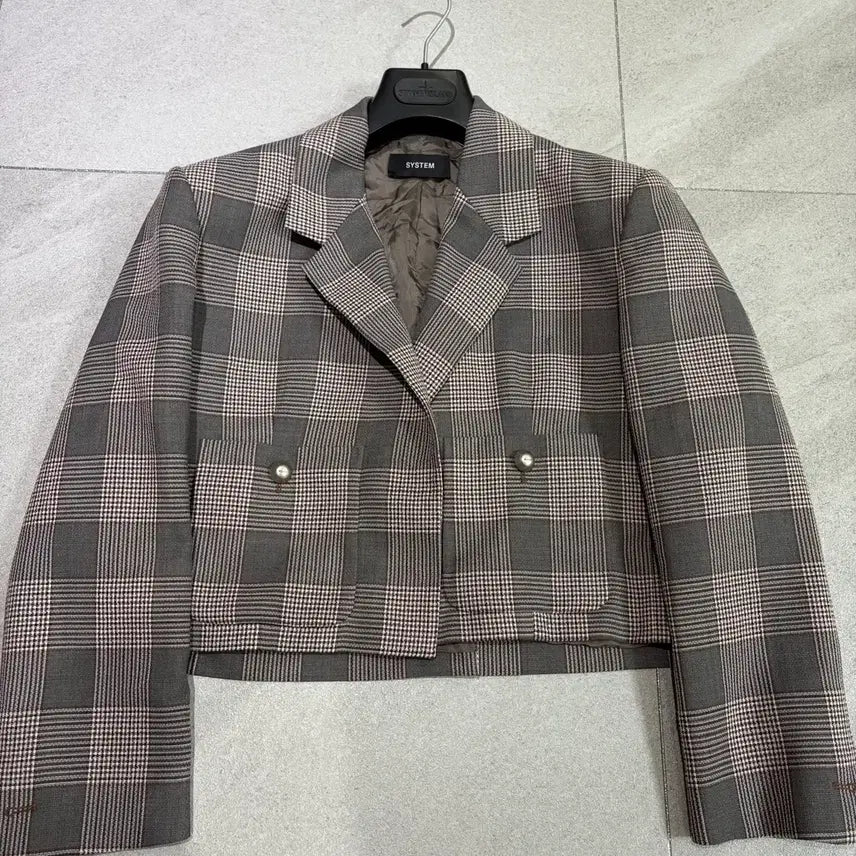 [BUNJANG] System Homme Check Cropped Jacket / 시스템옴므 체크 크롭자켓